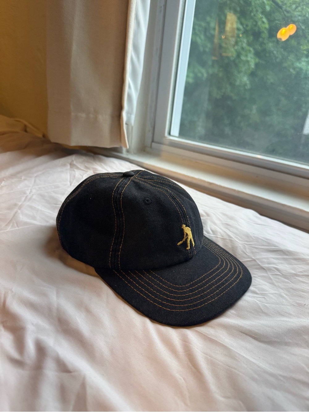Passport Black Cap with Yellow Embroidered Logo
